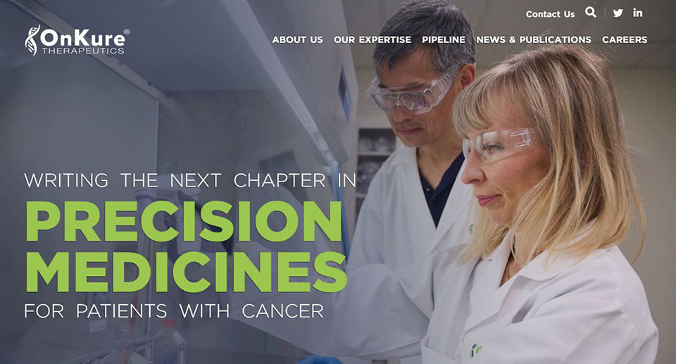 OnKure Theraprutics homepage screenshot