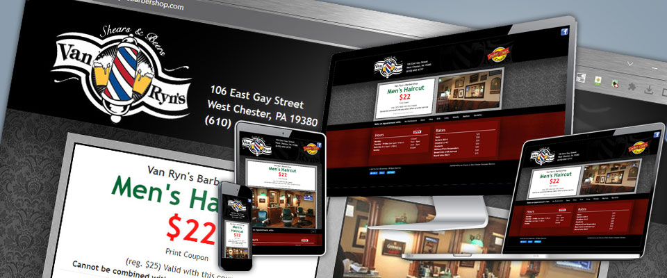 VanRyn's Barber Shop responsive screen resolution demo